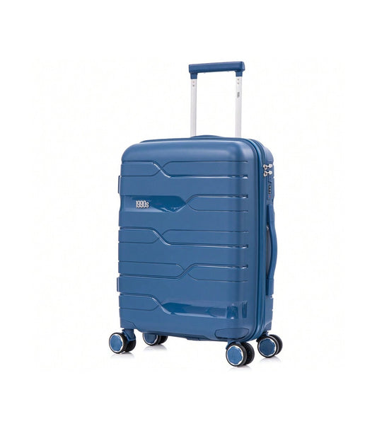 1990s Mala de Cabine 55x38x22cm (44L) | Polipropileno | Cadeado Embutido | Azul-Marinho