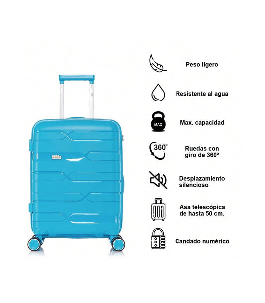 Malas de Cabine anos 90 55x38x22 cm (44 L) | Polipropileno | Cadeado Embutido | Turquesa