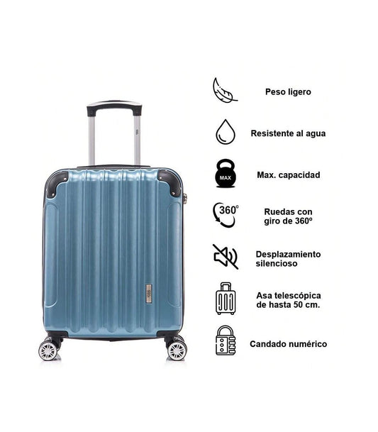 1990s Maleta Cabina 55x40x20cm (44L) | Policarbonato | Máxima Capacidad | Azul