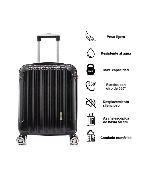 1990s Maleta Cabina 55x40x20cm (44L) | Policarbonato | Máxima Capacidad | Negro