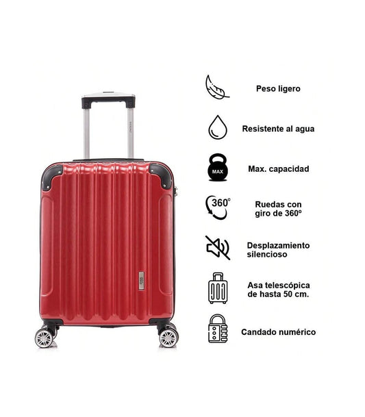 1990s Maleta Cabina 55x40x20cm (44L) | Policarbonato | Máxima Capacidad | Rojo
