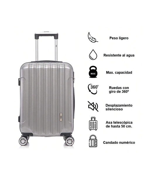 1990s Maleta Cabina Policarbonato 55x40x20cm (40L) | Plateada