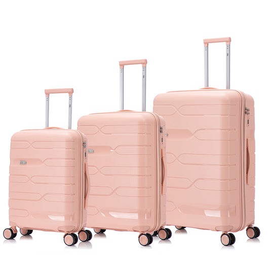 Juego de Maletas Expandibles Polipropileno 3 Piezas | Cabina 55cm + Mediana 65cm + Grande 75cm | Rosa