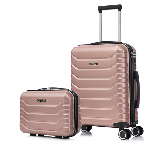 Maleta de Cabina 55x40x20cm Policarbonato (40L) + Neceser - Rosa Dorado