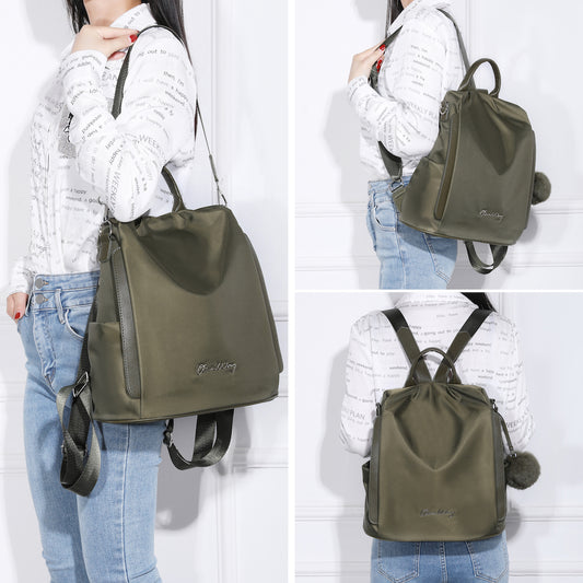 Mochila Antirrobo Impermeable para Mujer (13L) | Convertible en Bolso | Verde