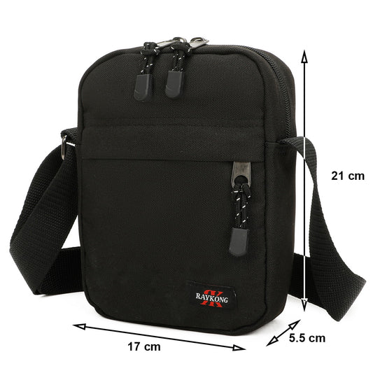 Bandolera de Hombre Poliester 1000D | 19.5x5x15cm | Negro