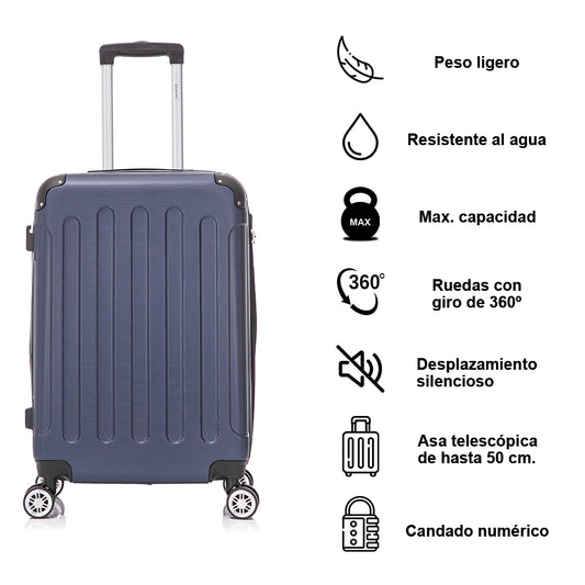 Maleta Mediana ABS 66x43x25cm (71L) | 24 Pulgadas | AzulMarino