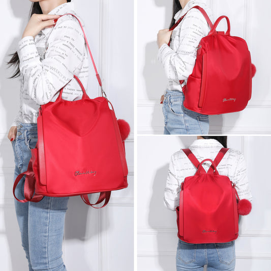 Mochila Antirrobo Impermeable para Mujer (13L) | Convertible en Bolso | Rojo