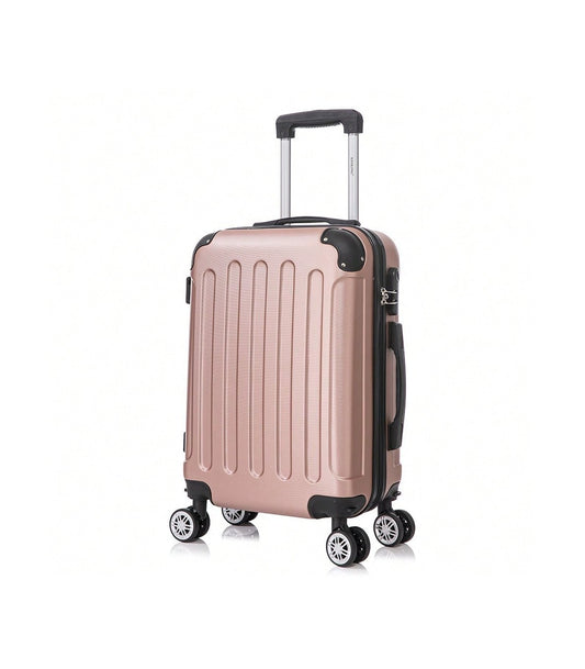Maleta Cabina ABS 55x40x20cm (40L) | Trolley Equipaje de Mano | 4 Ruedas 360º | Rosa Dorada