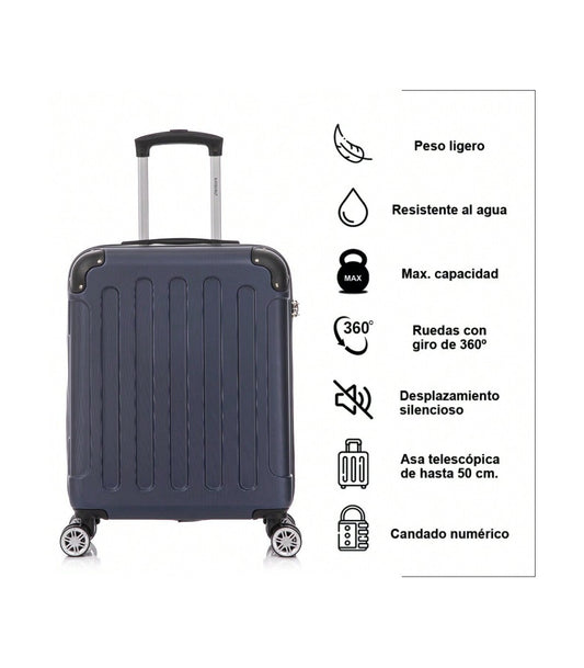 Maleta Cabina ABS 55x40x20cm (44L) | Máxima Capacidad | Candado Incrustado | AzulMarino