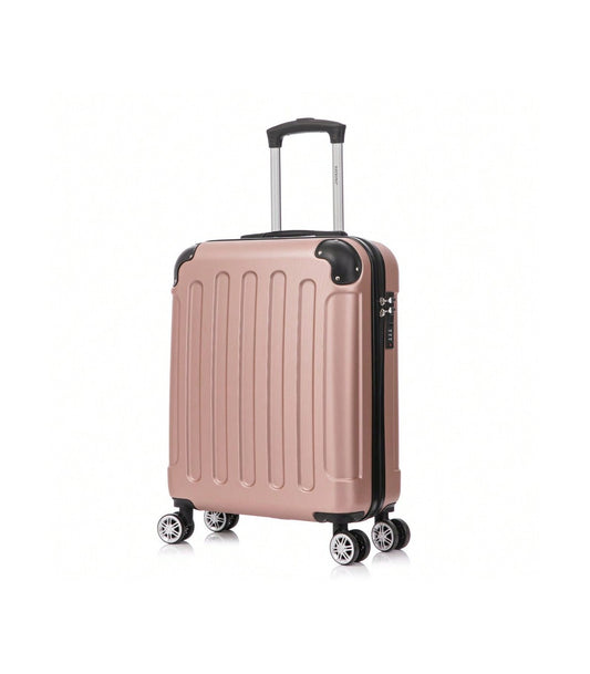 Maleta Cabina ABS 55x40x20cm (44L) | Máxima Capacidad | Candado Incrustado | RosaDorado