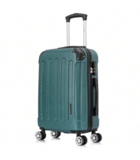 RAYKONG Mala de cabine ABS 55x40x20cm (40L) - Carrinho de bagagem de mão pequeno - 4 rodas duplas giratórias 360° - Verde