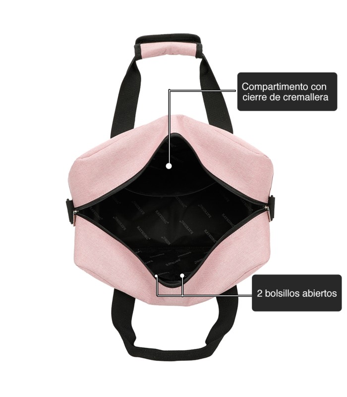 RAYKONG Bolsa de Cabina Ryanair 40x20x25cm Doble cremalleras - Rosa
