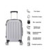 RAYKONG Mala de cabine ABS 55x40x20cm (40L) - Carrinho de bagagem de mão pequeno - 4 rodas duplas giratórias 360° - Prata
