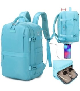 1990s Mochila de cabine expansível para Ryanair 40x25x20-25cm, bolsa de sapato, adapta-se a 14 computadores portáteis - Azul