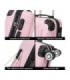 RAYKONG Mala de cabine ABS 55x40x20cm (40L) - Carrinho de bagagem de mão pequeno - 4 rodas duplas giratórias 360° - Rosa