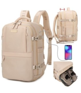 1990s Mochila de cabina expandible para Ryanair 40x25x20-25cm,bolso de zapatillas, apto para portátil 14 - Khaki