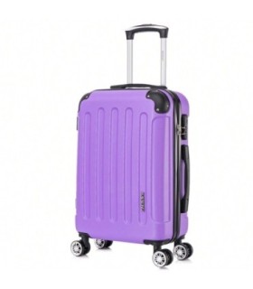 RAYKONG Mala de cabine ABS 55x40x20cm (40L) - Carrinho de bagagem de mão pequeno - 4 rodas duplas giratórias 360° - Roxo