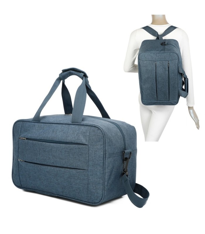 RAYKONG Bolsa de Cabine Ryanair 40x20x25cm convertível em mochila - Azul-marinho