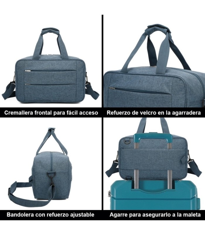 RAYKONG Bolsa de Cabine Ryanair 40x20x25cm convertível em mochila - Azul-marinho