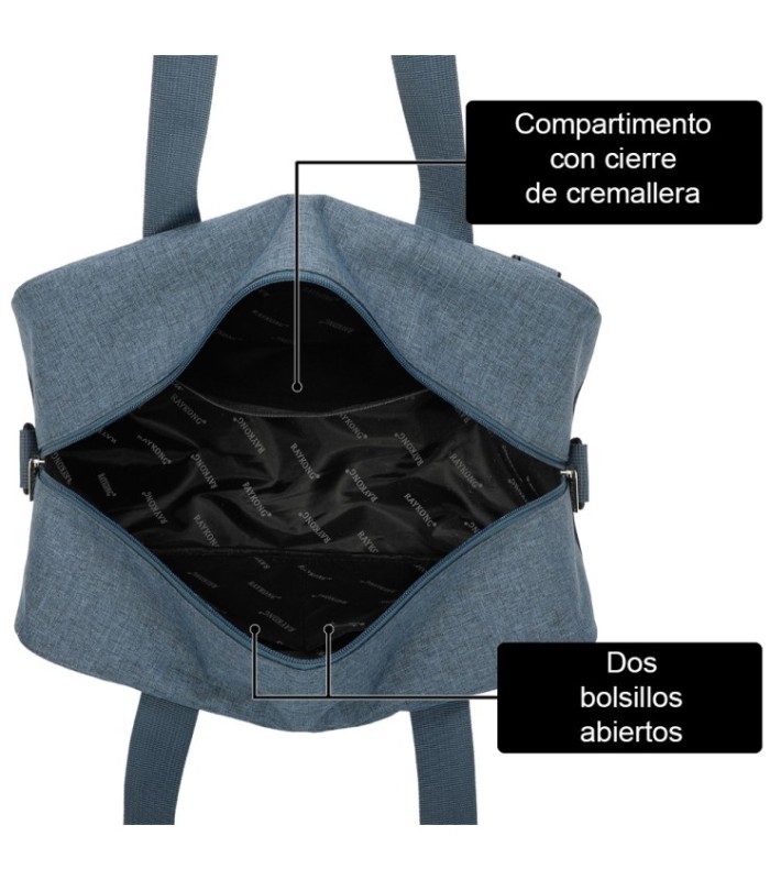RAYKONG Bolsa de Cabine Ryanair 40x20x25cm convertível em mochila - Azul-marinho