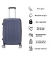 RAYKONG Mala Média ABS 66x43x25cm | 71L | 24 polegadas | até 23kg semi-rígido - Azul Marinho