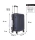 RAYKONG Mala Média ABS 66x43x25cm | 71L | 24 polegadas | até 23kg semi-rígido - Azul Marinho