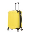 RAYKONG Mala Média ABS 66x43x25cm | 71L | 24 polegadas | até 23kg semi-rígido - Amarelo