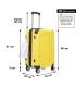RAYKONG Mala Média ABS 66x43x25cm | 71L | 24 polegadas | até 23kg semi-rígido - Amarelo