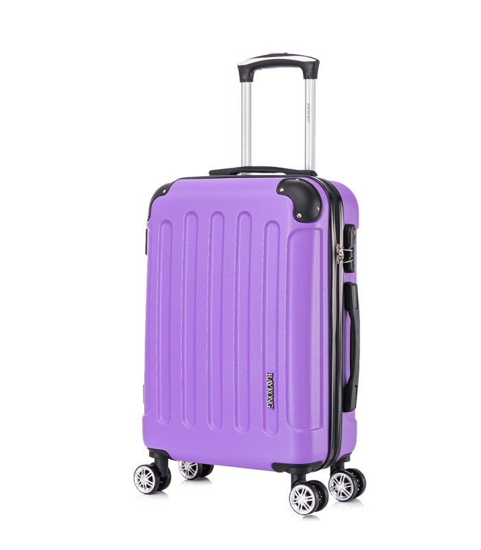 RAYKONG Mala Média ABS 66x43x25cm | 71L | 24 polegadas | até 23kg semi-rígido - Roxo