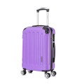 RAYKONG Mala Média ABS 66x43x25cm | 71L | 24 polegadas | até 23kg semi-rígido - Roxo