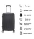 RAYKONG Mala Média ABS 66x43x25cm | 71L | 24 polegadas | até 23kg semi-rígido - Preto