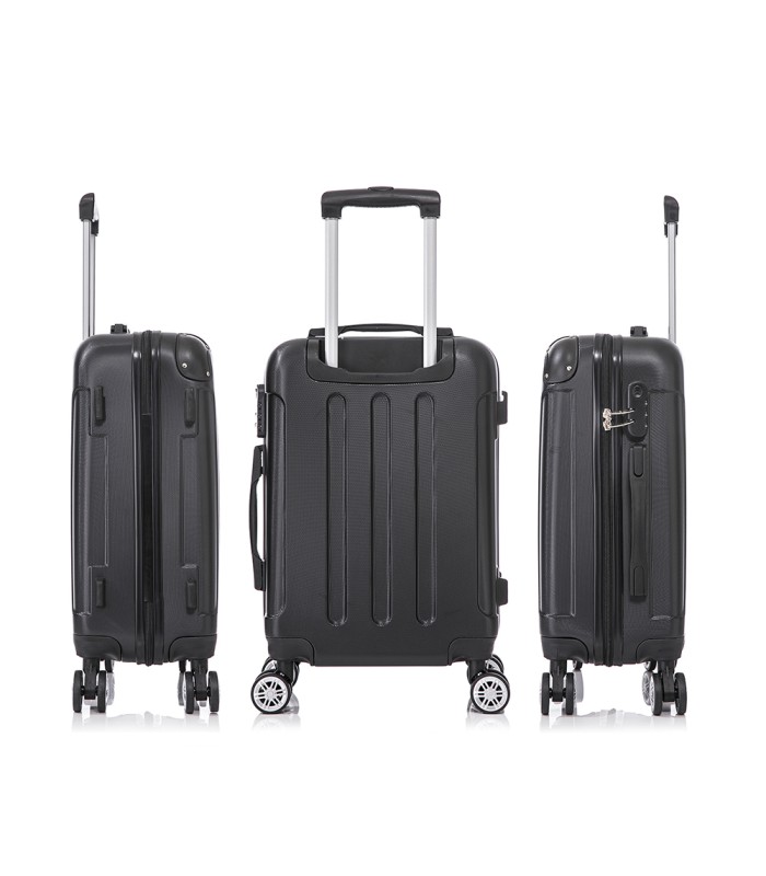 RAYKONG Mala Média ABS 66x43x25cm | 71L | 24 polegadas | até 23kg semi-rígido - Preto