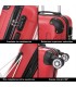RAYKONG Mala Média ABS 66x43x25cm | 71L | 24 polegadas | até 23kg semi-rígido - Vermelho
