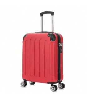 RAYKONG Maleta Cabina ABS 55x40x20cm (44L) - Maxima Capacidad - 4 Ruedas Giratorias Dobles 360ª - Candado Incrustado - Rojo