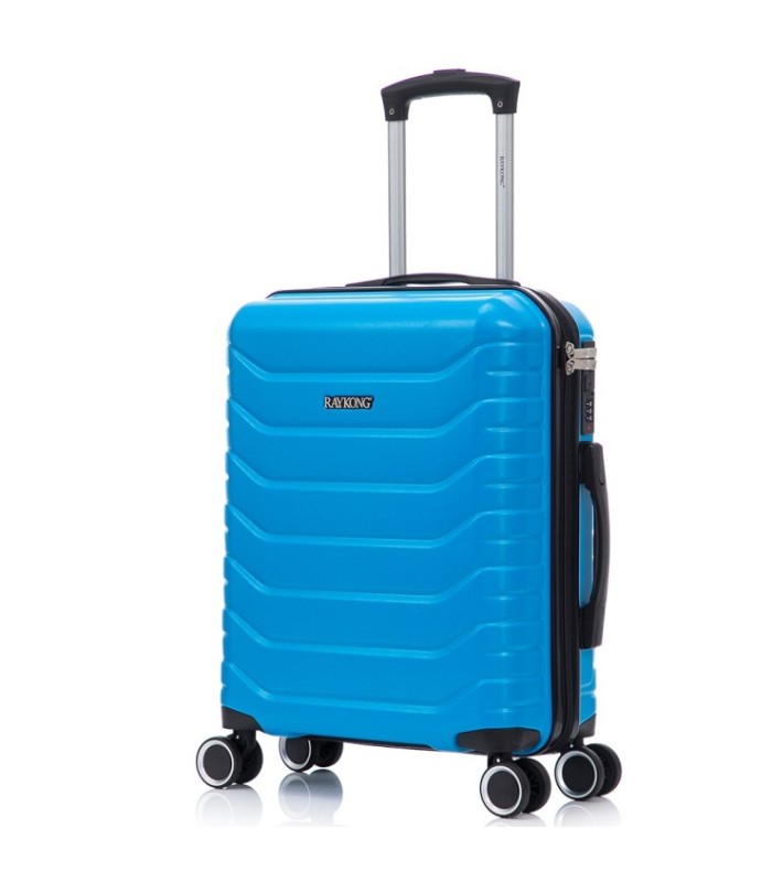 RAYKONG Mala de cabine ABS+PC 55x40x20cm | 40L | 20 polegadas | Semi-rígido com fecho de combinação - Turquesa