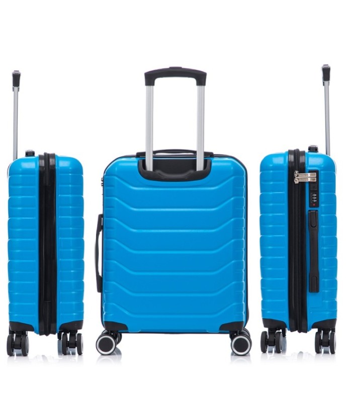 RAYKONG Mala de cabine ABS+PC 55x40x20cm | 40L | 20 polegadas | Semi-rígido com fecho de combinação - Turquesa