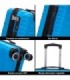 RAYKONG Mala de cabine ABS+PC 55x40x20cm | 40L | 20 polegadas | Semi-rígido com fecho de combinação - Turquesa