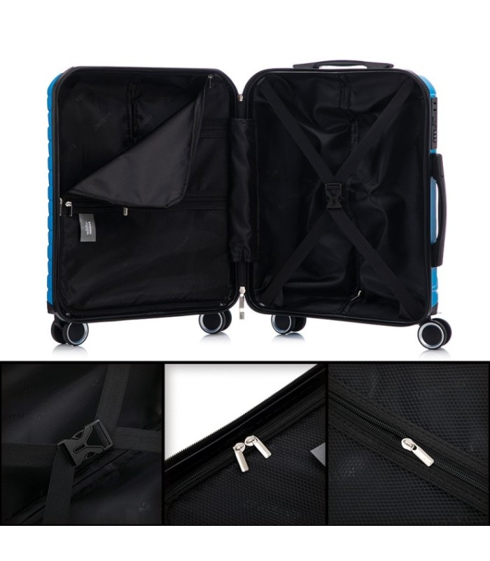 RAYKONG Mala de cabine ABS+PC 55x40x20cm | 40L | 20 polegadas | Semi-rígido com fecho de combinação - Turquesa