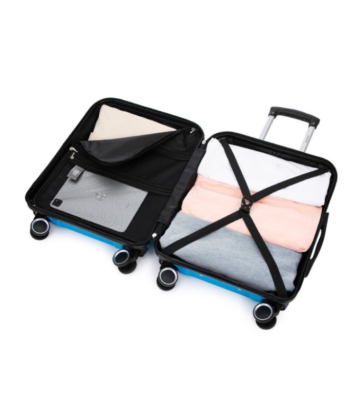 RAYKONG Mala de cabine ABS+PC 55x40x20cm | 40L | 20 polegadas | Semi-rígido com fecho de combinação - Turquesa