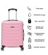 RAYKONG Mala de cabine ABS+PC 55x40x20cm | 40L | 20 polegadas | Semi-rígido com fecho de combinação - Rosa claro