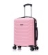 RAYKONG Mala de cabine ABS+PC 55x40x20cm | 40L | 20 polegadas | Semi-rígido com fecho de combinação - Rosa claro