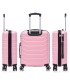 RAYKONG Mala de cabine ABS+PC 55x40x20cm | 40L | 20 polegadas | Semi-rígido com fecho de combinação - Rosa claro