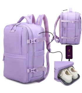 1990s Mochila de cabine expansível para Ryanair 40x25x20-25cm, bolsa de sapato, adapta-se a 14 computadores portáteis - Roxo
