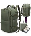 1990s Mochila de cabine expansível para Ryanair 40x25x20-25cm, bolsa de sapato, adapta-se a 14 computadores portáteis - VerdeMil