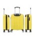 RAYKONG Maleta Cabina ABS 55x40x20cm (44L) - Maxima Capacidad - 4 Ruedas Giratorias Dobles 360ª - Candado Incrustado - Amarillo