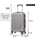 1990s Maleta de Cabina Policarbonato 55x40x20cm (40L) - 20 Pulgadas - Plata