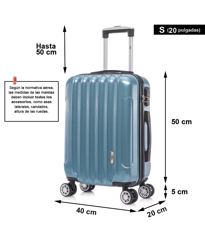 1990s Maleta de Cabina Policarbonato 55x40x20cm (40L) - 20 Pulgadas - Azul