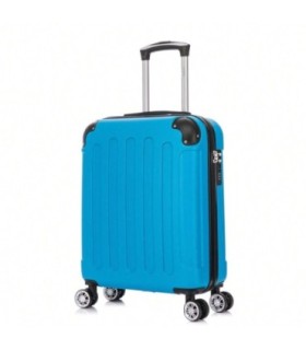 RAYKONG Maleta Cabina ABS 55x40x20cm (44L) - Maxima Capacidad - 4 Ruedas Giratorias Dobles 360ª - Candado Incrustado - Turquesa