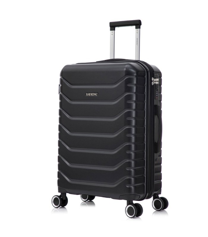 RAYKONG Mala Média Expansível ABS+PC 66x45x27,50cm - 30cm Extensível - Preta